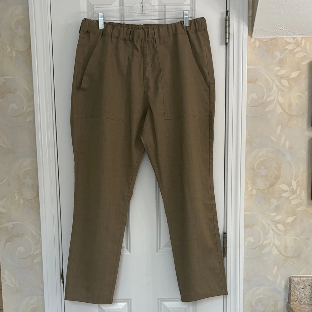 Re Clothing of Tokyo Men's Brown Casual Pants with Elastic/Drawstring Waist